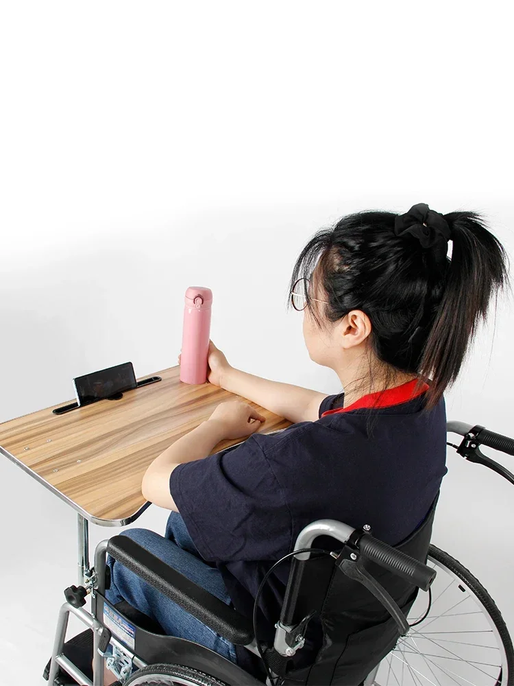 DirecWheelchair accessories: wooden dining table, 338 wheelchair car, universal sturdy wood, portable and thickened for patients