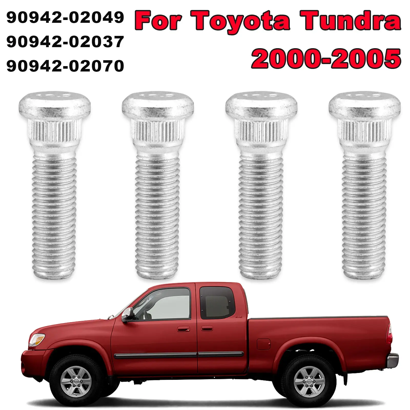 Car Wheel Lug Stud Nuts M12x1.5 Steel Lug Bolts For Toyota Tundra 2000-2005 90942-02049 90942-0203 90942-02070