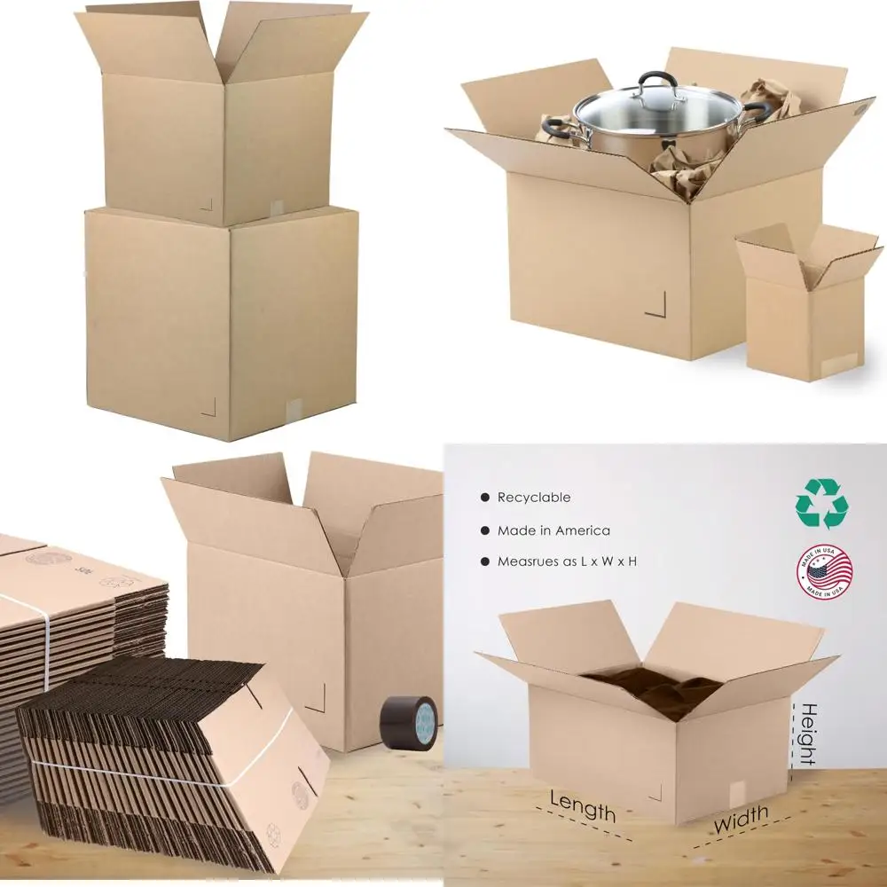 Kotak Pengiriman Karton Bergelombang Cokelat 18x18x12 - 25 Buah, Ideal untuk Pengiriman, Pengemasan, Pindahan, dan Solusi Penyimpanan