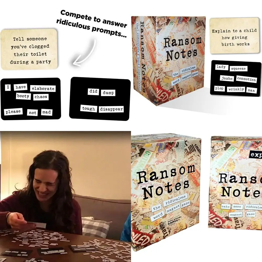 

Absurd Word Magnet Game with Expansion: Ransom Notes Party Fun for 3+ Players