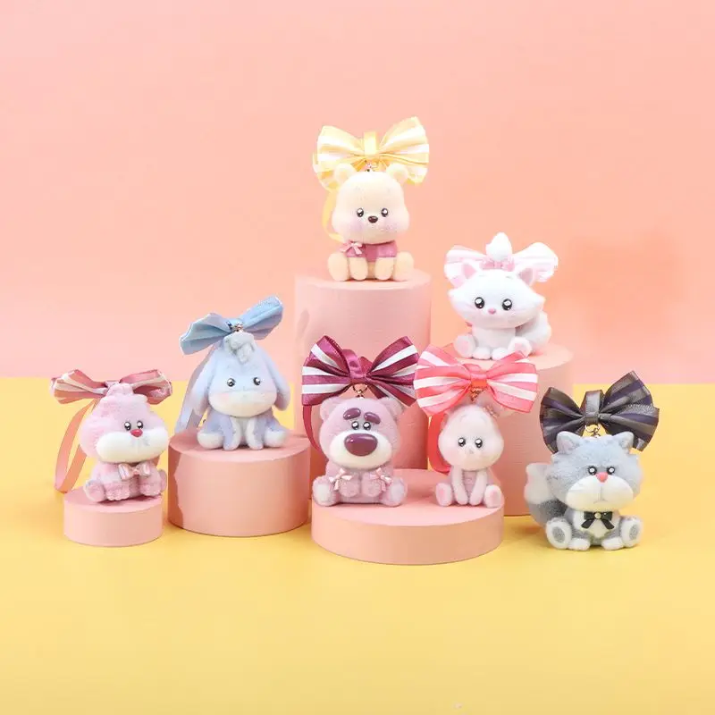 

anime disney Winnie the Pooh Sit obediently pendant cute flocked plush doll Portable bag charms Surrounding accessories gift