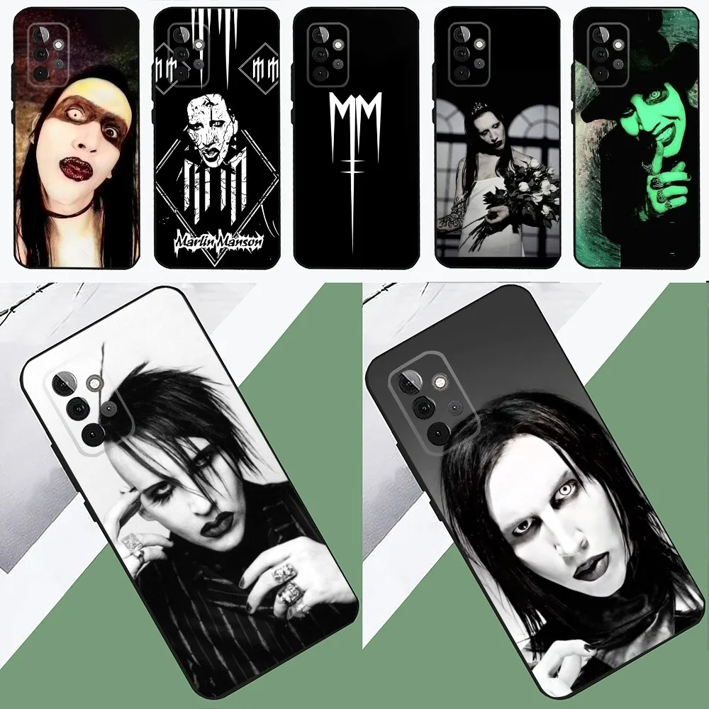 M-Marilyn Manson Singer   Phone Case For SamsungS24,23,22,21,S20 ,Pro10,S30Plus,S9,20lite Ultra Black Cover