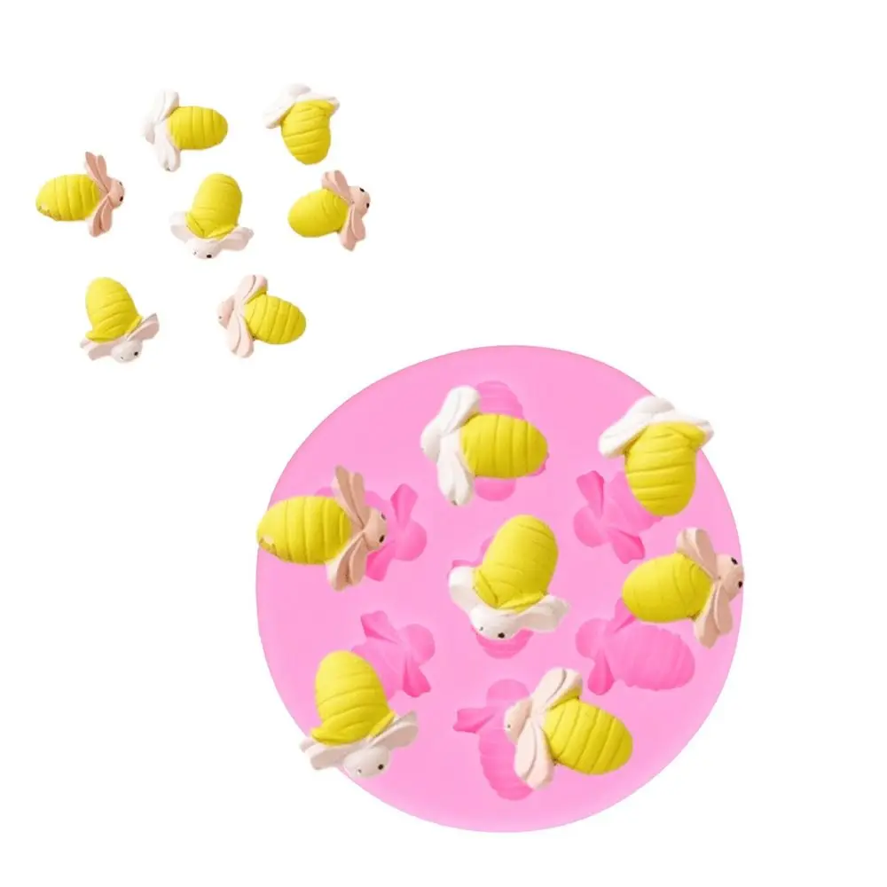 Food Grade Silicone Bee Shaped Cake Mold Non-Stick Six Cavity Silicone Cake Mold DIY Craft Bee Design Baking Tool Mold