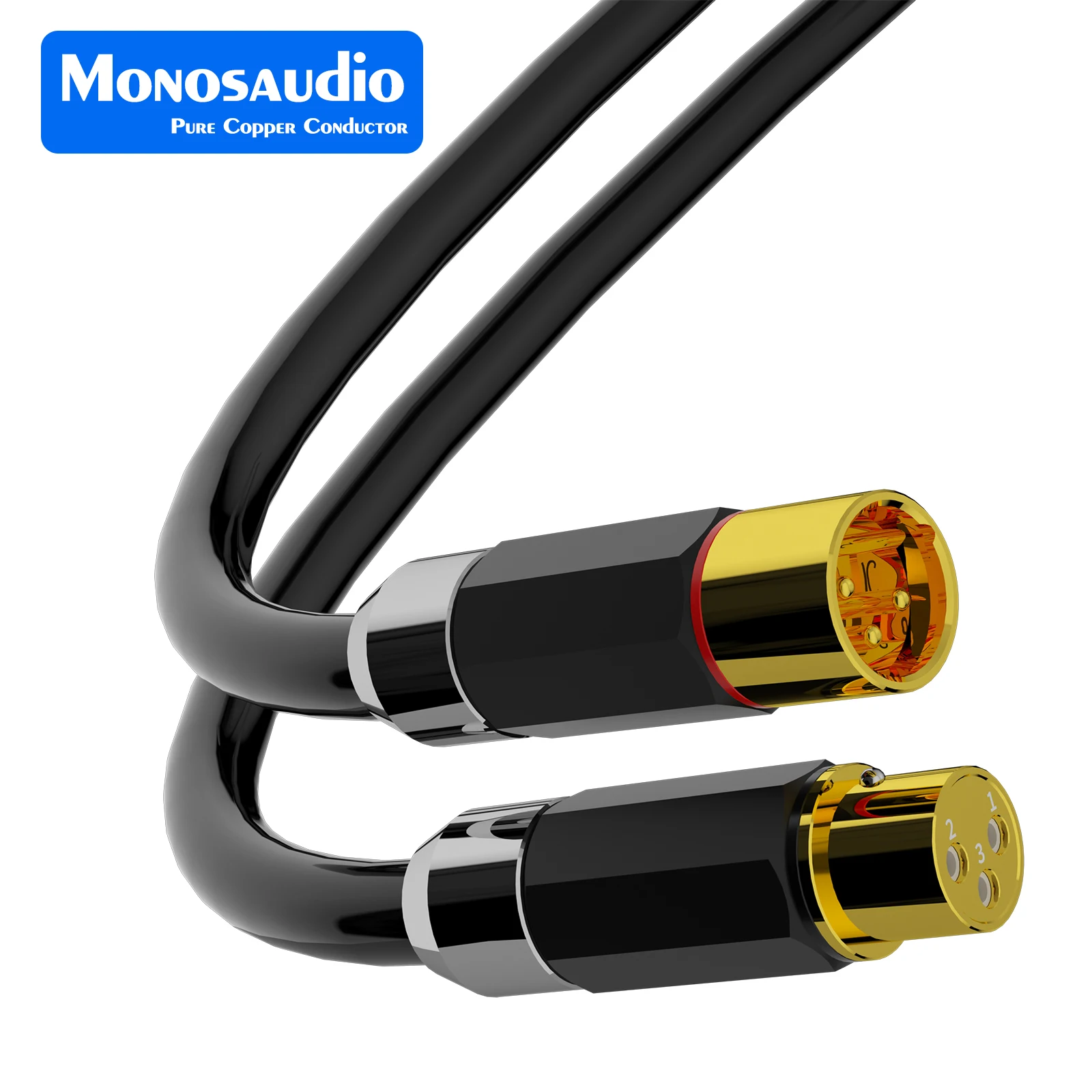 

Monosaudio XMF709G 3Pins Pure Copper Gold Plated XLR Connector Plug Solder Plug Hifi Audio Video Signal XLR Balance Cables