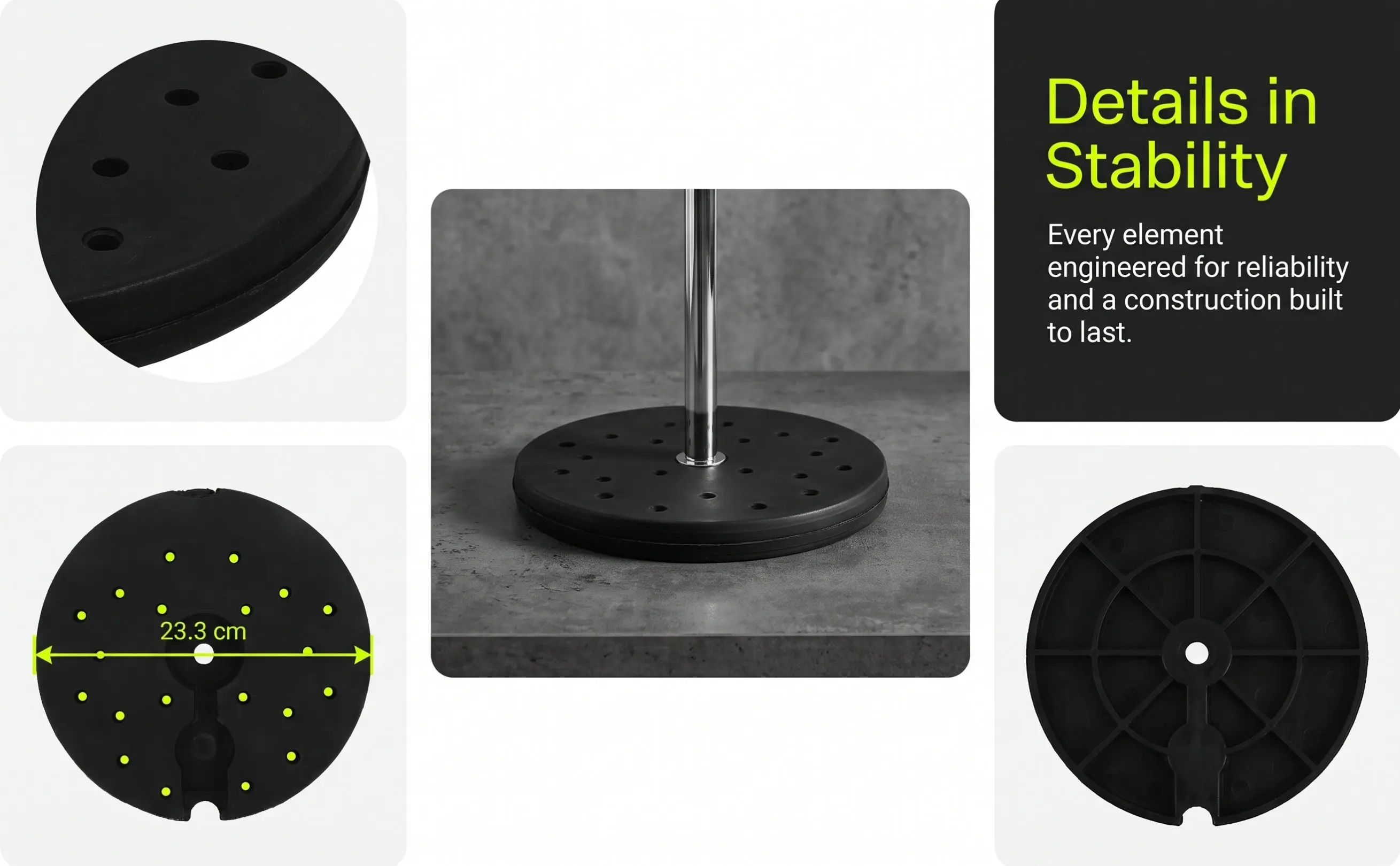 Secure Heavy Duty Plastic Lamp Base Weight Floor Lamp Replacement Round Chassis Compatible with Desk Table Light Stand