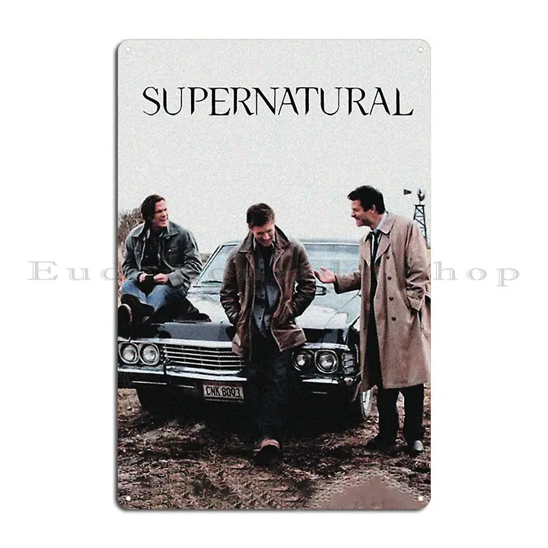 Supernatural Sam Winchester Dean Winchester Metal Plaque Wall Mural Garage Design Cinema Designer Tin Sign Poster