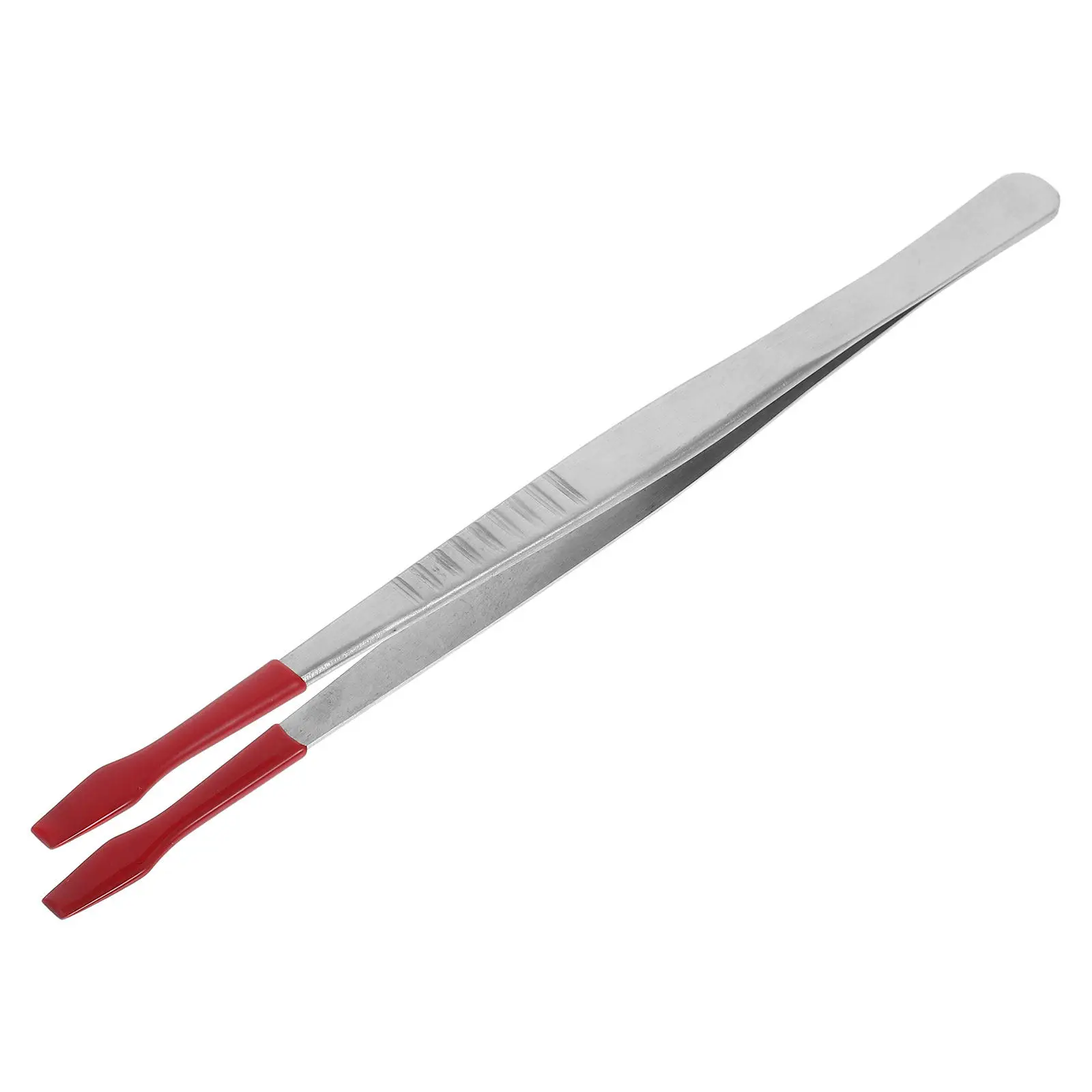 Rubber Tip Stainless Steel Tweezers Flat Angled Jaw Width for Stamp Collecting Coin Handling Paper Money Collector Essential - view 3