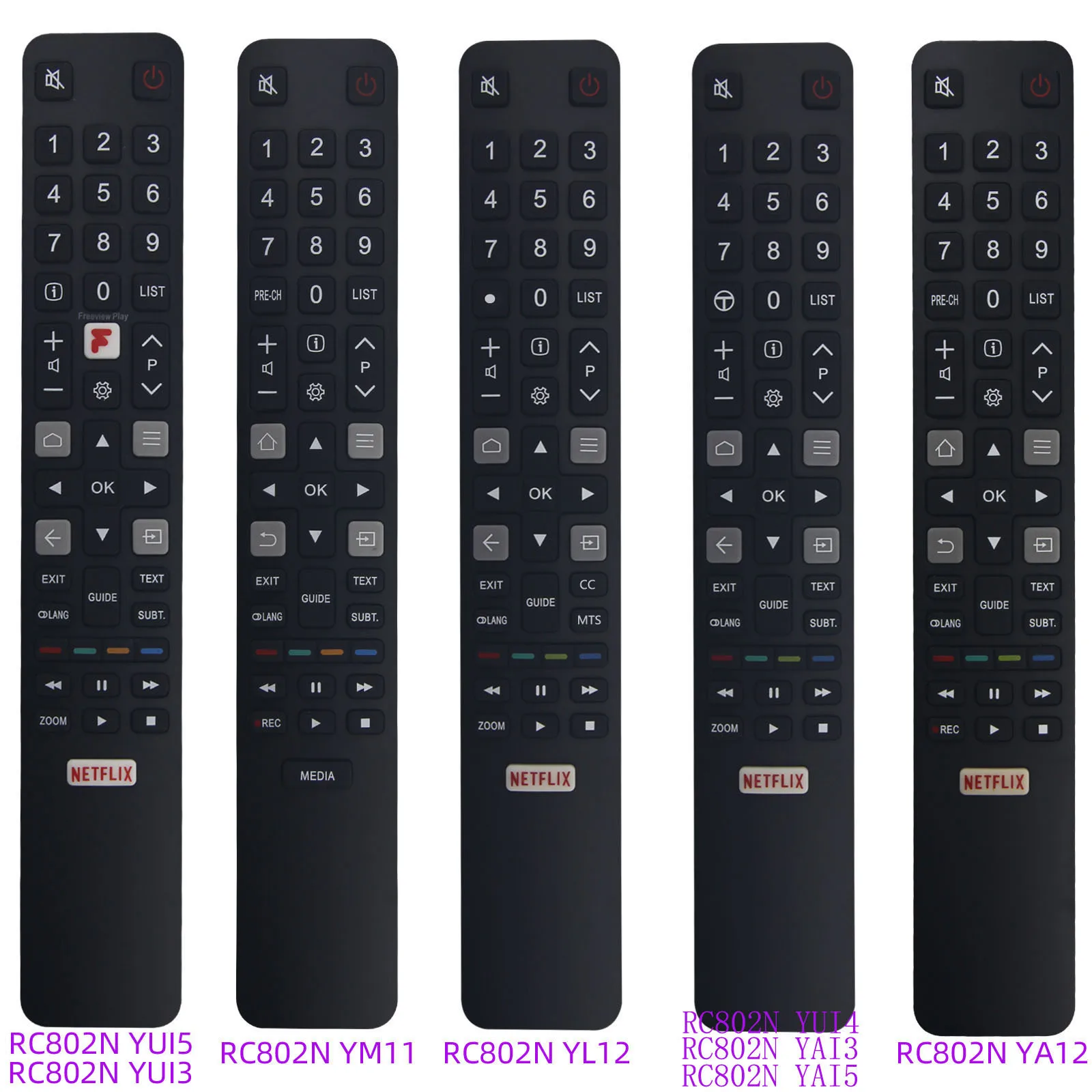 

Remote Control RC802N for TCL Replaced Smart TV Remote Control RC802N YAI4 YAI2 YLI 2 YUI5 YMI1