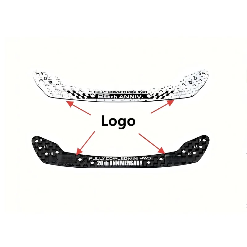 DIY 4WD Car Parts Full Coverage Carbon Fiber Engraved Front Spoiler for Tamiya 95072 95253 95124 Models