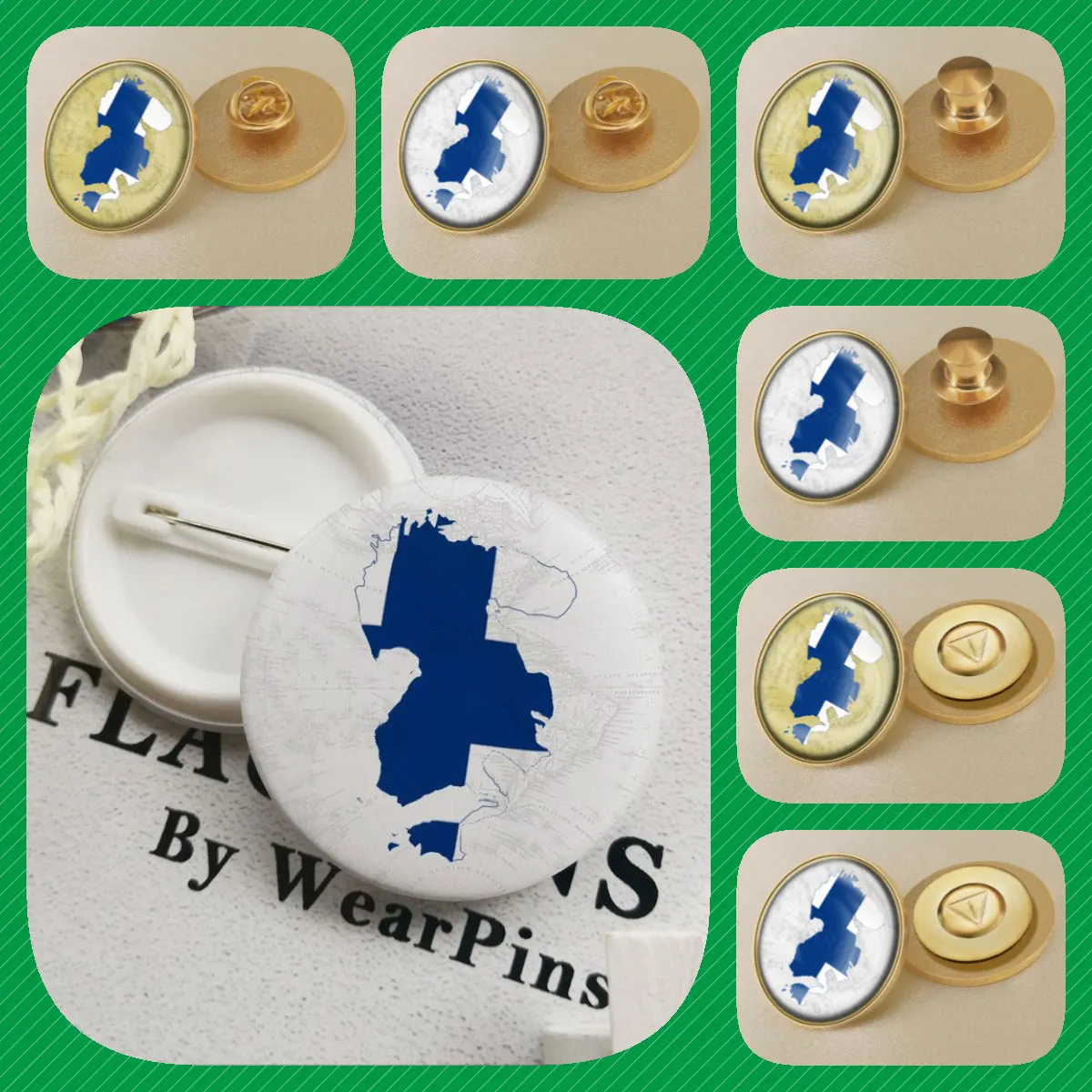 Finland Finns Map Flag National Emblem National Flower Brooches Badges Lapel Pins