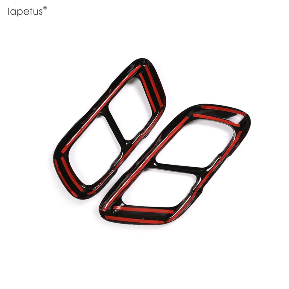 2PC Car Tail Throat Decor Frame Car Exhaust Pipe Trim Cover For BMW X5 G05 X6 G06 X7 G07 2019 - 2024 Stainless Steel Accessories