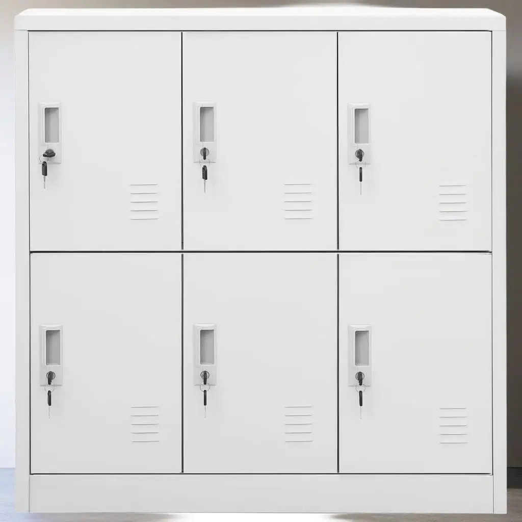 

Light Gray Steel Locker Cabinets - Set of 2, 35.4x17.7x36.4 Inches, Durable Storage Solution