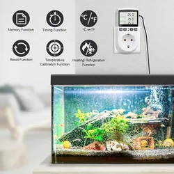 EU Plug Digital Temperature Controller Timer Socket Thermostat With Timer Switch Cooling Heating Temperature Sensor