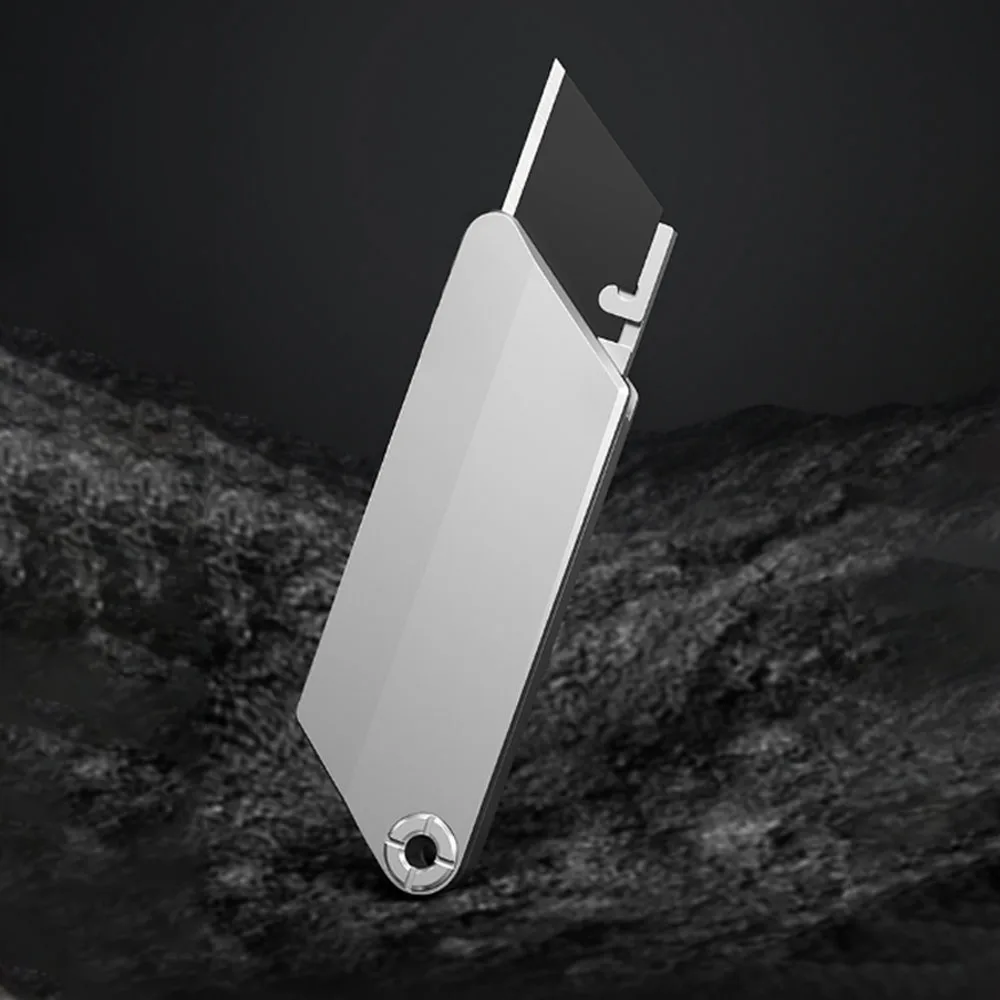 

Художественный нож из титанового сплава с трапециевидным лезвием для модного распаковки и быстрой замены лезвий, портативный брелок EDC