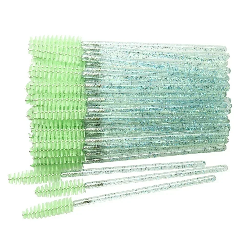 Disposable Crystal Eyelash Makeup Brushes, Eyebrow Brush, Mascara Wands, Eyelash Extension Tool, 50 Pcs/Pack, Good Quality