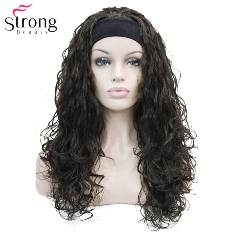 

StrongBeauty повязка на голову парики женские синтетические черные/блонд длинные вьющиеся волосы без шапочки-основы натуральные парики
