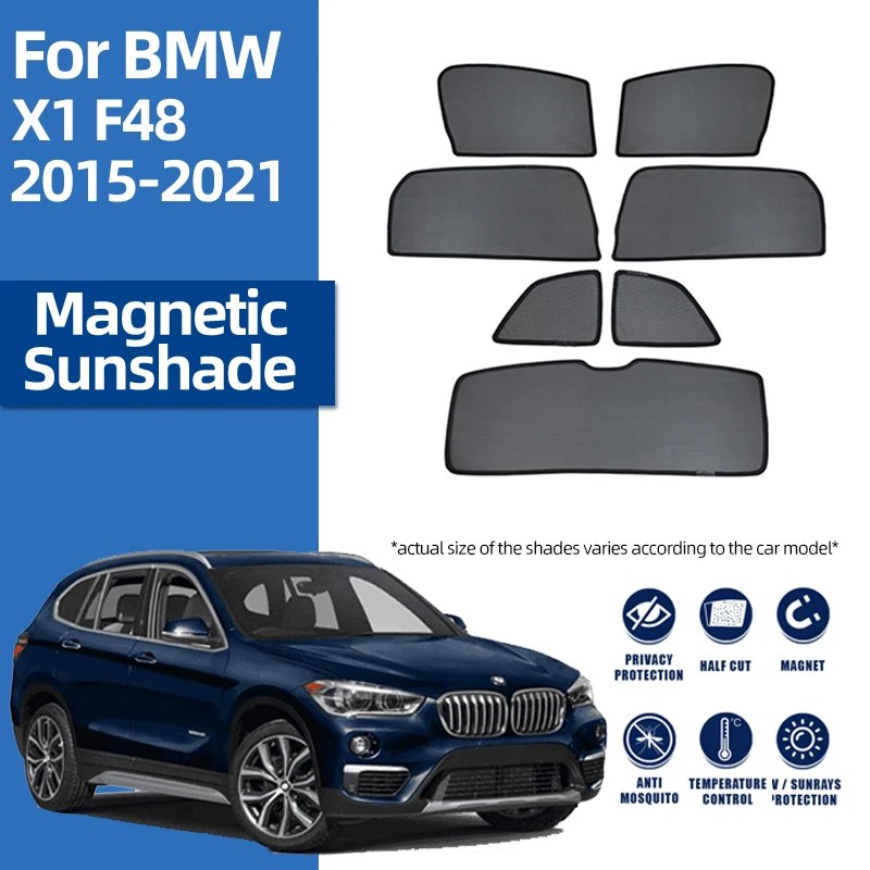 

For BMW X1 F48 2016-2022 Car Magnetic Sunshade Front Windshield Curtain Folding Rear Side Seat Window Mesh Sun Shade Visor