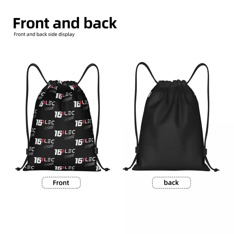 Custom Charles Leclerc 16 Racing Car Drawstring Bags for Shopping Yoga Backpacks Men Women Sports Gym Sackpack