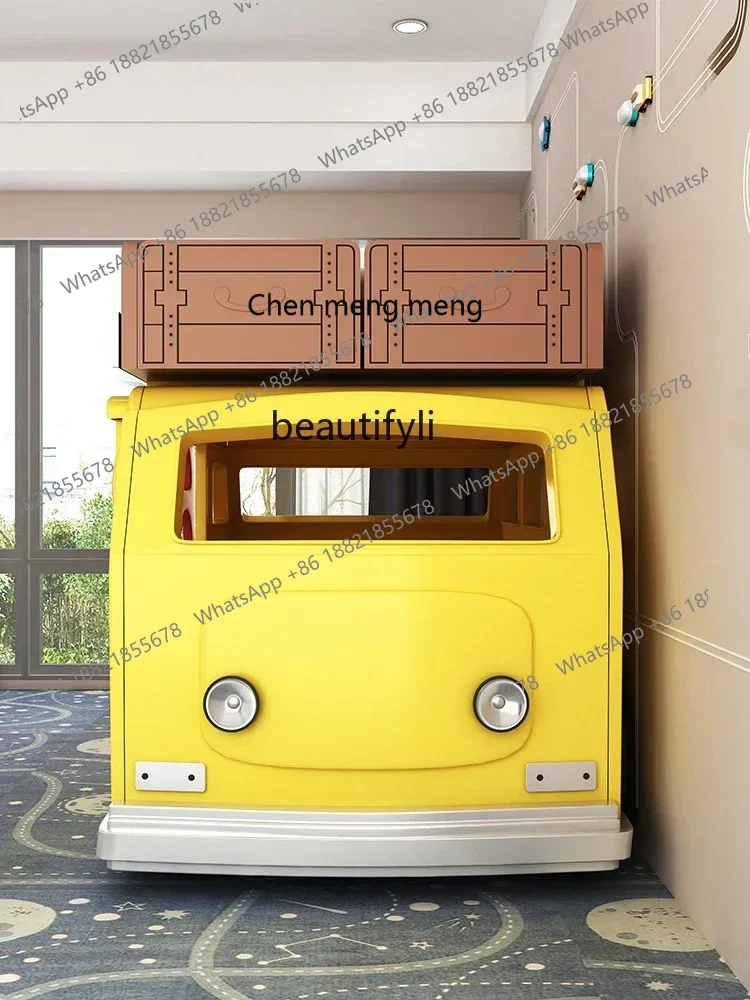 ss cn8350 ss 8350 Theme Customized Villa Furniture Creative Height-Adjustable Bed Bus Car Boys and Girls Solid Wood Bed Bunk Bed