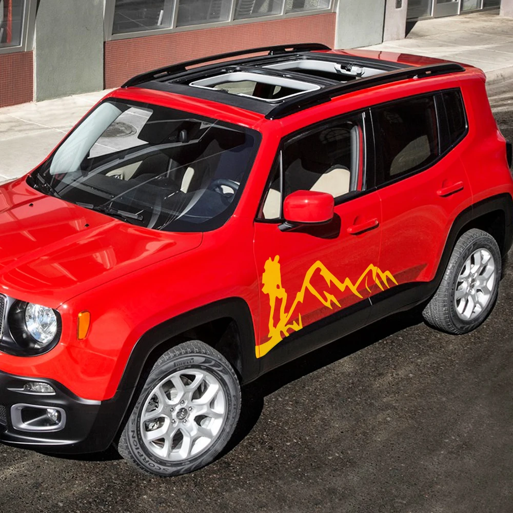 Mountain Adventure Graphics Car Door Side Adesivos, Styling para Jeep Renegade, Auto Body Decor, Decalques de Vinil, Car Tuning Acessórios