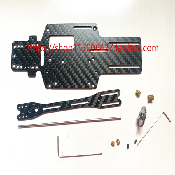 Mosquito car parts Weili K969/989 carbon fiber stepless wheelbase chassis kit (steel big tooth) Send tools!