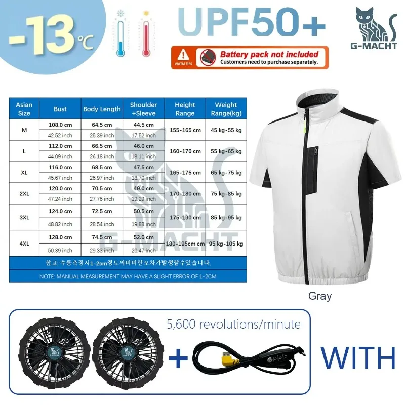 g-macht-men's-usb-cooling-fan-short-sleeve-vestair-conditioned-heat-resistant-welding-labor-workwear-power-supply-not-included