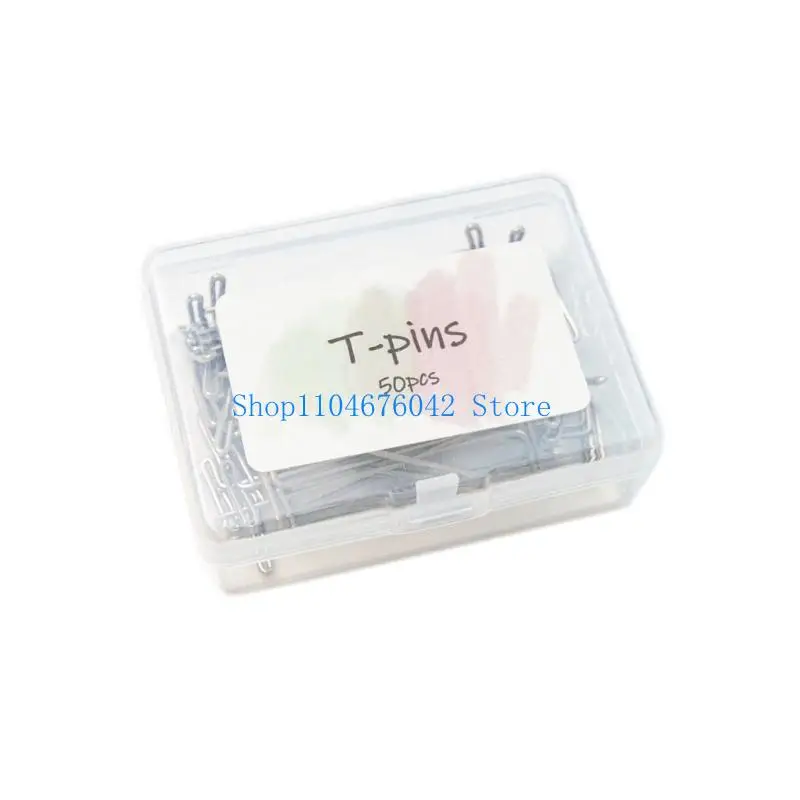 652F 50-200pcs Stainless Steel T-pins for Blocking Knitting Modelling and Crafts T Pins Styling Tool for Wigs Sewing Accessory