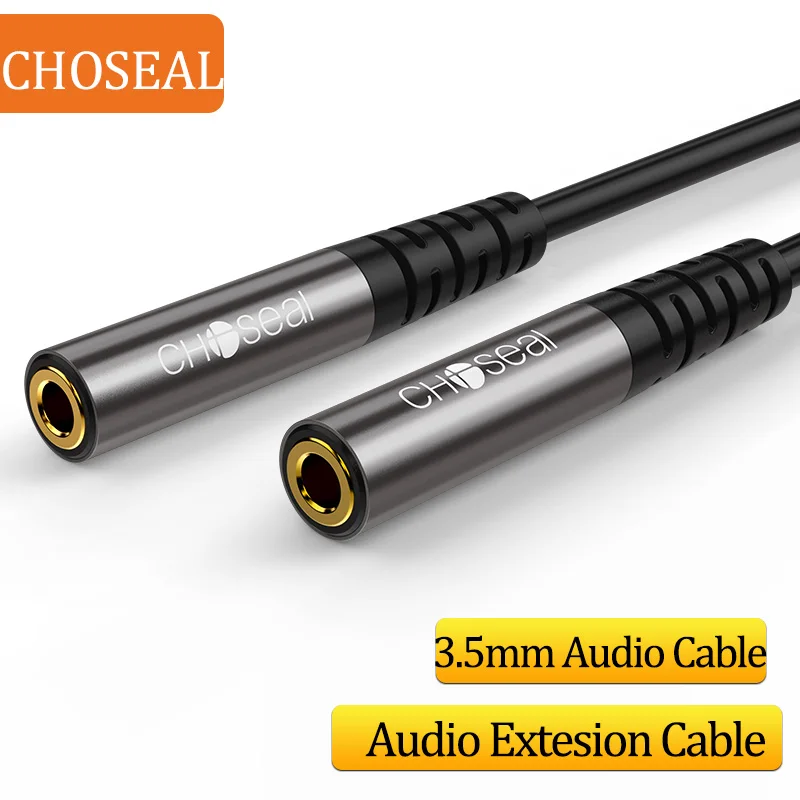 CHOSEAL 3.5mm żeński do żeńskiego kabel Adapter TRS Stereo Audio AUX złącze dorsza do słuchawek przedłużacz kabla AUX samochodu