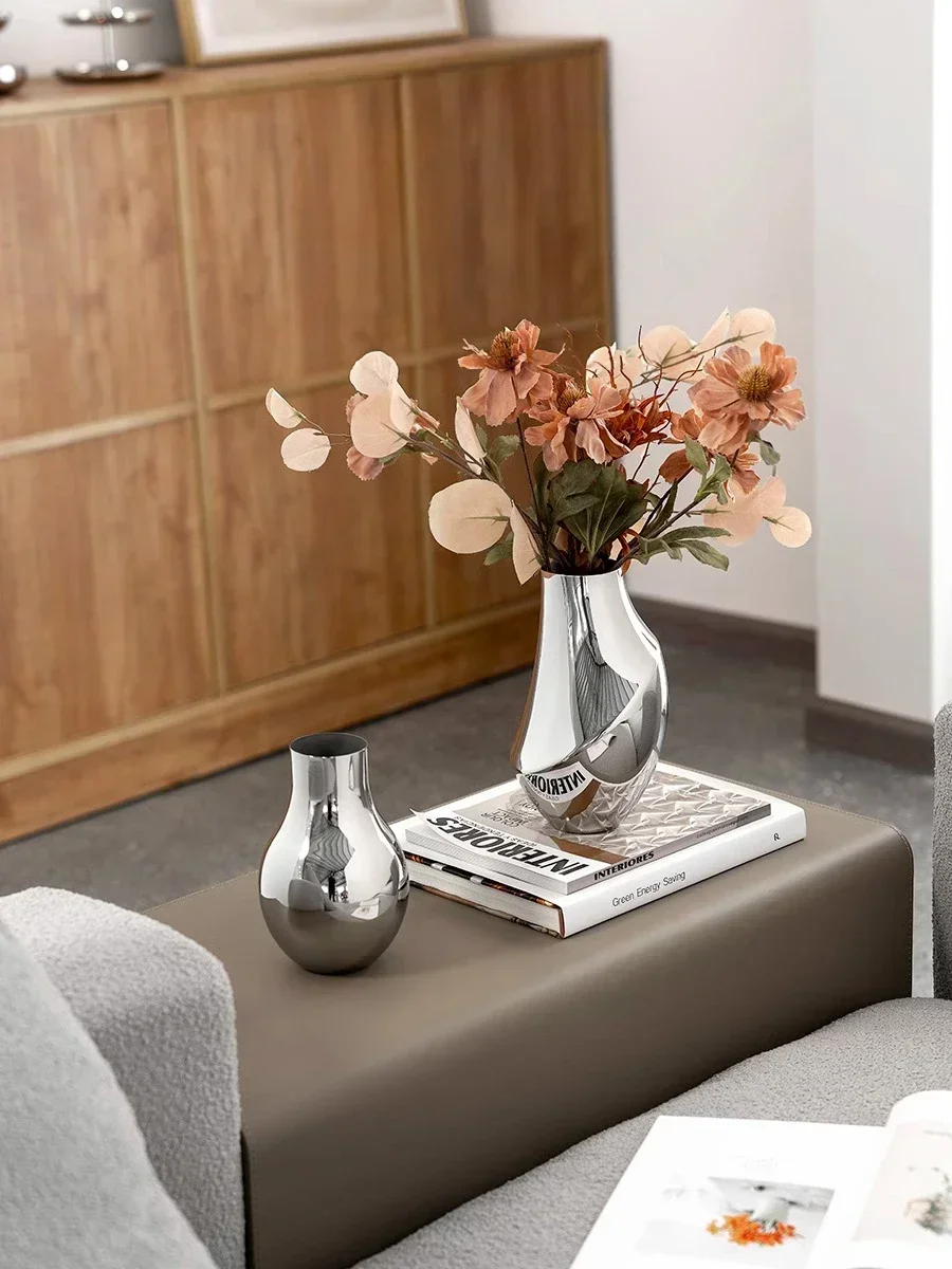 New Nordic Small Vase For Dinner Table Decoration, Home Stainless Steel Flower Vases, Room Decor, Wedding Graduation Gifts