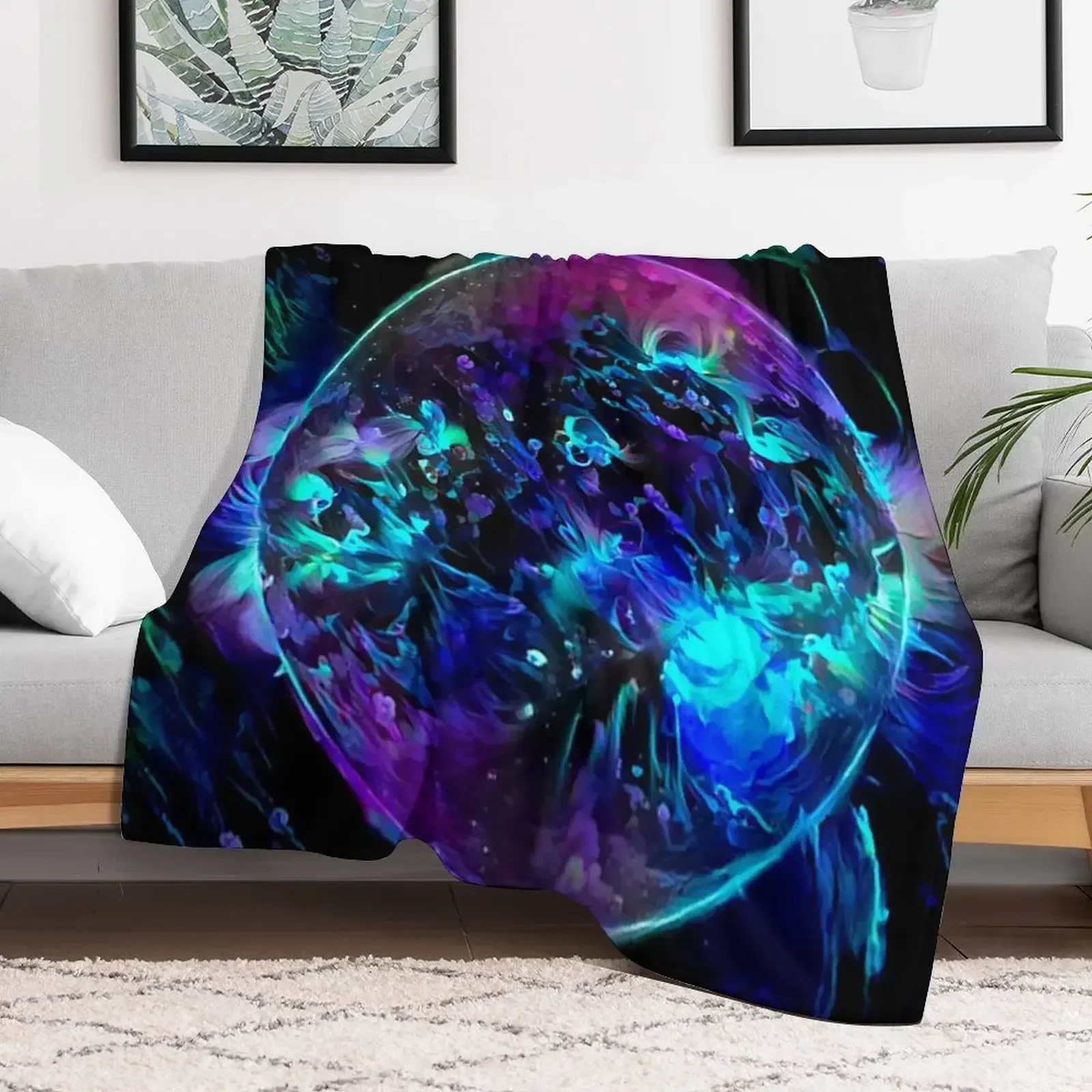 Blacklight Impressions of a Dwarf Star Throw Blanket Vintage Giant Sofa for babies Blankets For Sofas Blankets