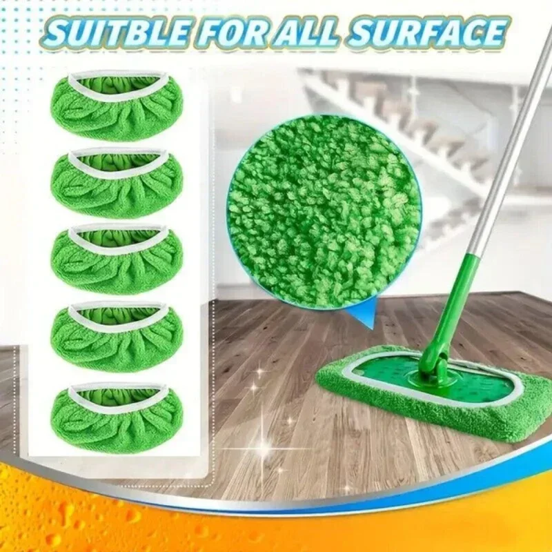 1/2/4/8PCS Household Mop Replaceable Cloth Cover Multifunctional Washable Reusable Flat Mop  Coth Cover