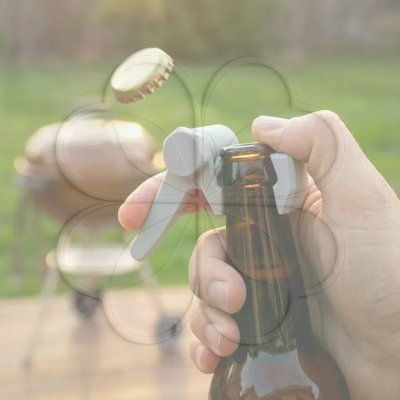 Sturdy 3D Printed Beer Bottle Opener Eco-friendly Plastic Beverage Opening Tool for BBQ Party Outdoor Home Bar Use