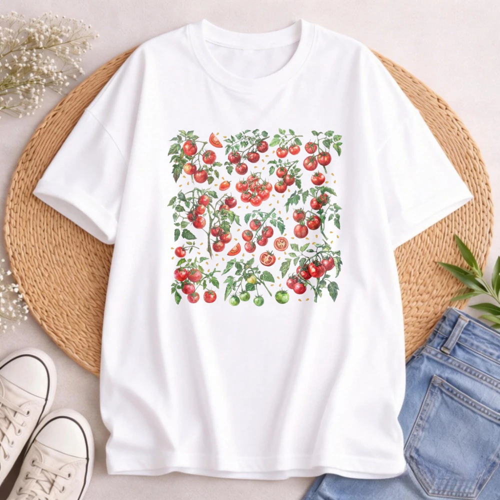 Tomato Shirt Fruit Shirt Botanical Shirt Cottagecore Clothing Vegan Gardener Gift Vegetable Tees Aesthetic Tops