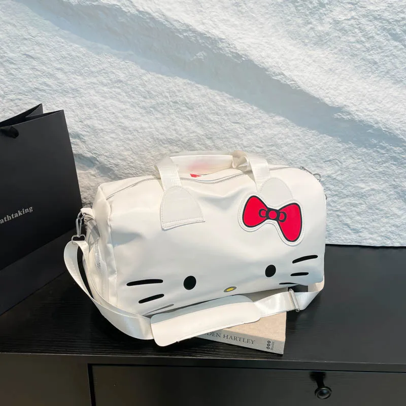 

Сумка для путешествий Sanrio Hello Kitty: большая милая сумка с мультяшным принтом, на одно плечо, с бантом, для фитнеса, через плечо, ручная