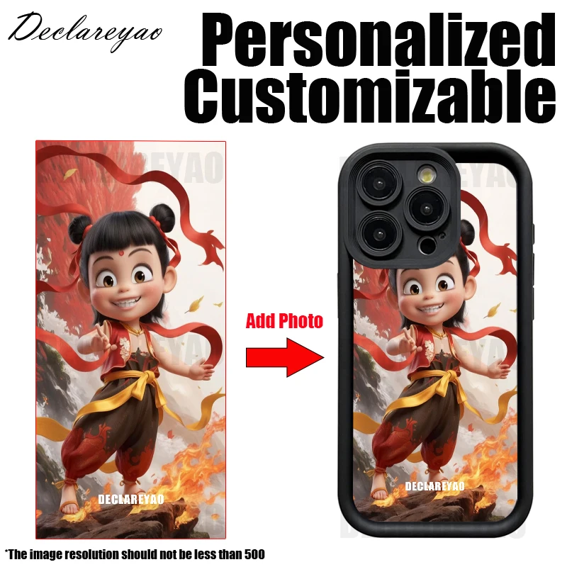 

Image Customize Mirror Case For Apple iPhone 16 Pro Max 15 14 Plus 13 12 Mini 16e Cover Personalized DIY Custom Photo Soft Frame