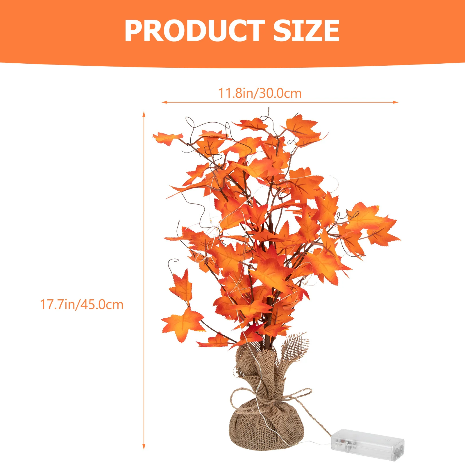 شجرة صناعية مضاءة بمناظر طبيعية من خشب القيقب لديكور المنزل في عطلة عيد الشكر ومصباح على طراز المزرعة الريفية #5