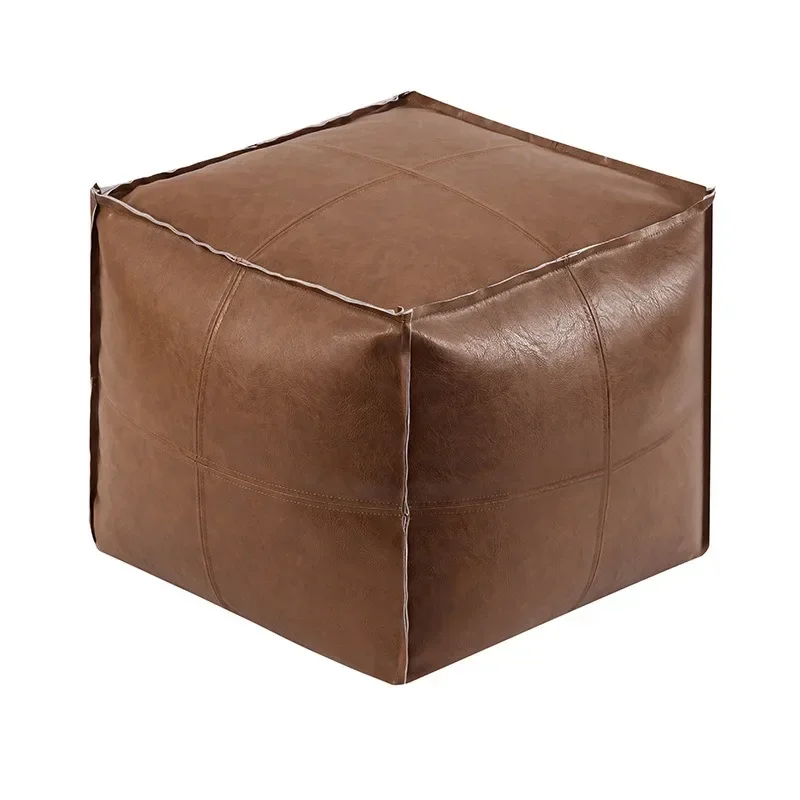 Light luxury leather pier tatami floor cushion living room home creative oil wax leather futon bay window