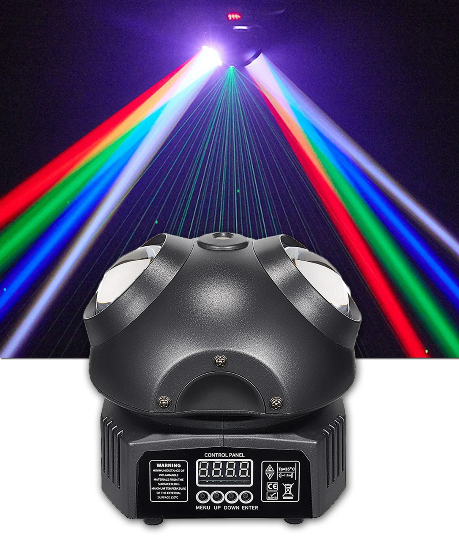 Mini LED Beam Atmosphere Light DMX Remote Control Moving Head Stage Light Disco DJ Party Ball Lights Bar Room Decoration Light