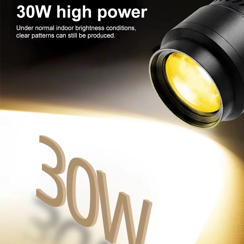 30W Power Flash Light for Photo Video Shooting Red Blue White Yellow 20 Gobos 1-100% Dimmable LED Flash Light
