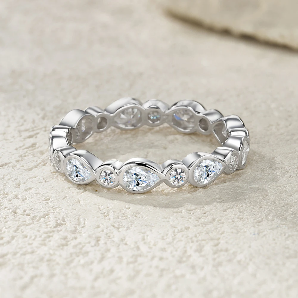 S925 실버 풀 이터니티 링 베젤 3mm D 라운드  - Moissanite Eternity Band Ring Stackable 리뷰 및 가격