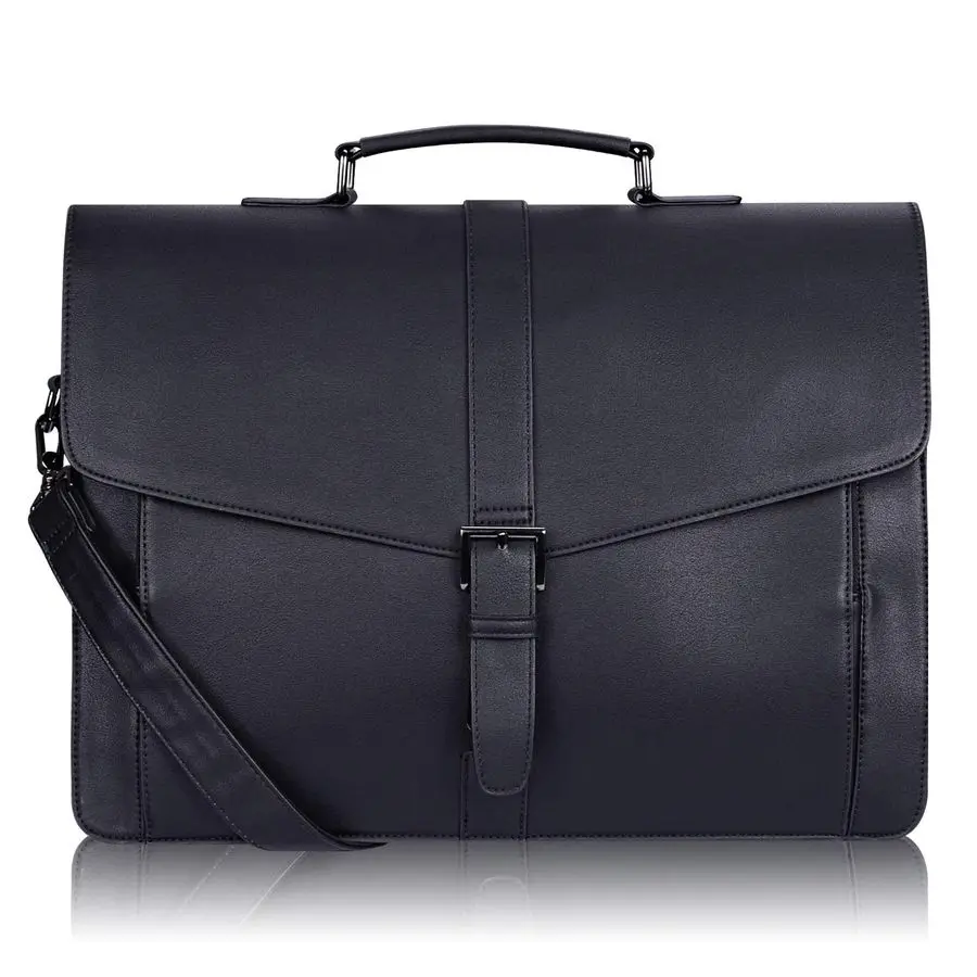 

Mens Leather Briefcase 15.6 Inch Laptop Computer Bag for Office Business Travel, Large Satchel Professional Pu Leather Messenger