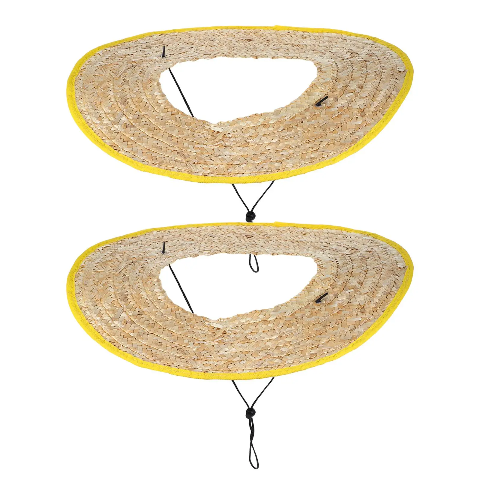 2 Pcs Hard Hat Brim Attachments Mens Straw Hats for Summer Sun Large Accessories Outdoor Wheat Man