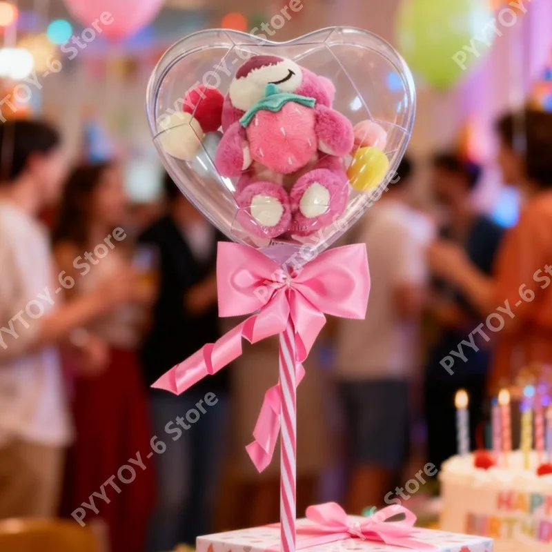 Disney Strawberry Bear One Heart One Mind Bouquet ACG Toy Figurine Floral Doll Cute Cartoon Toy for Collection Birthday Gifts