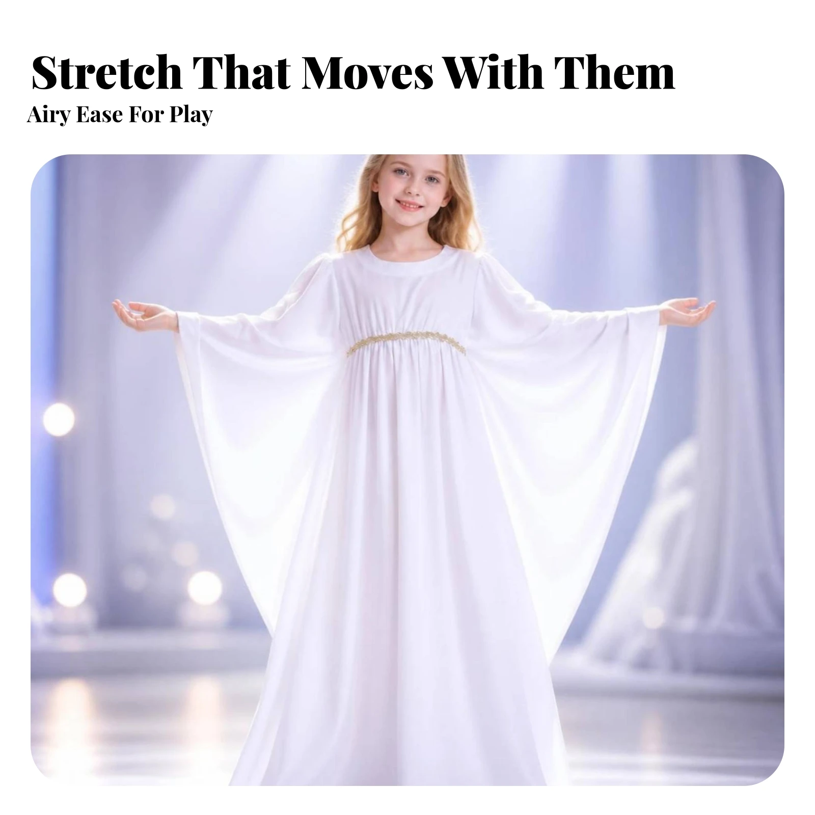 Costume Dress Flowing Dress-up Costume Performance Outfit Solid-Color Clothing Flexible for Girls, Halloween, Dance Practice
