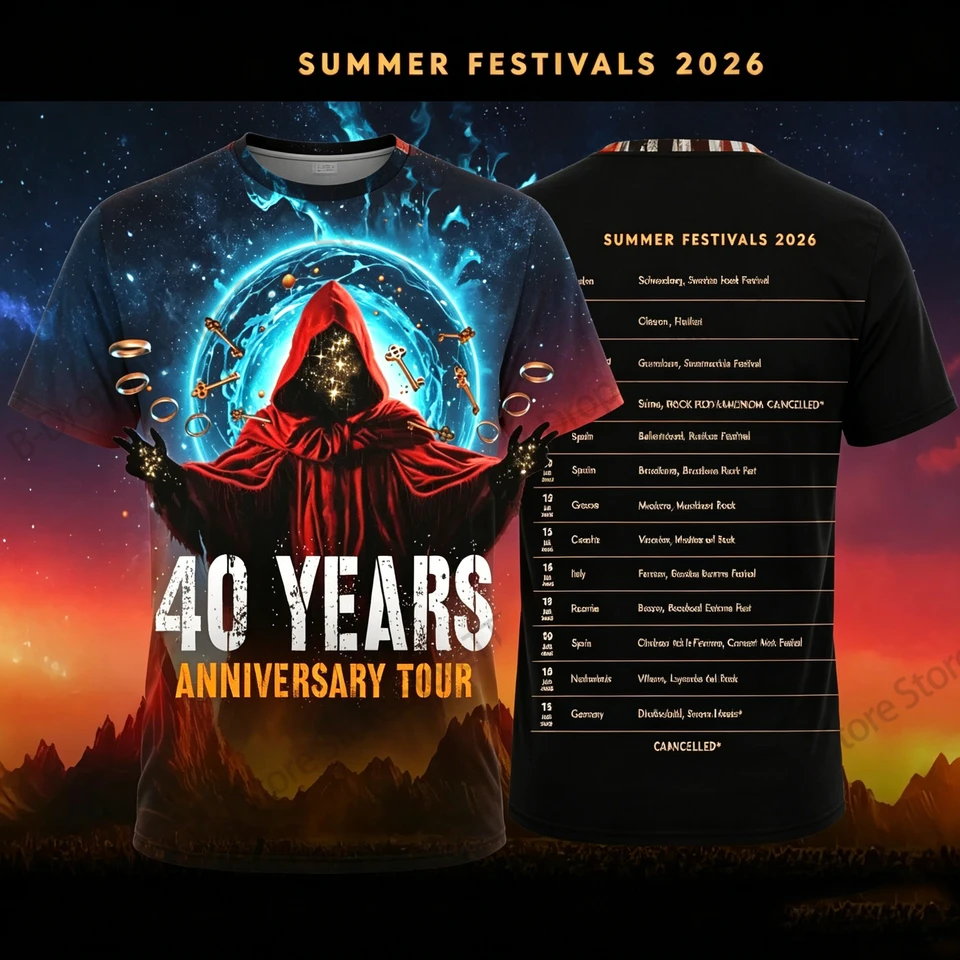 Hip Hop Rock Band Helloween 40 Year Anniversary Tour 2026 3D Print
