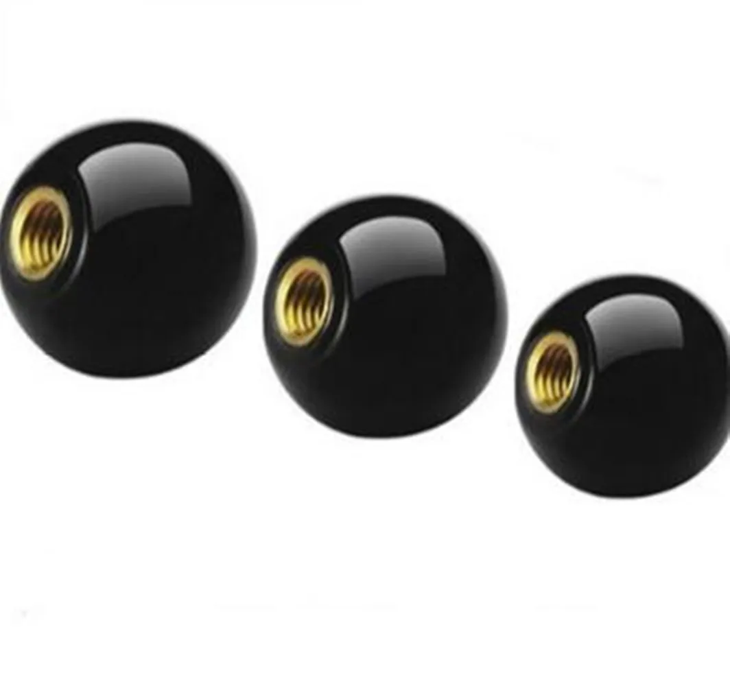 10 Pcs Black M4/M5/M6/M8/M10/M12/M14/M16 Thread 16/20/25/32/35/40/50mm Plastic Ball Shape Joystick Machine Control Handle Knob