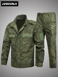 Russia Little Green Camouflage Jacket Suit for Men, Field Training Uniform, Clothes, Jacket, Pants, Trousers Suit