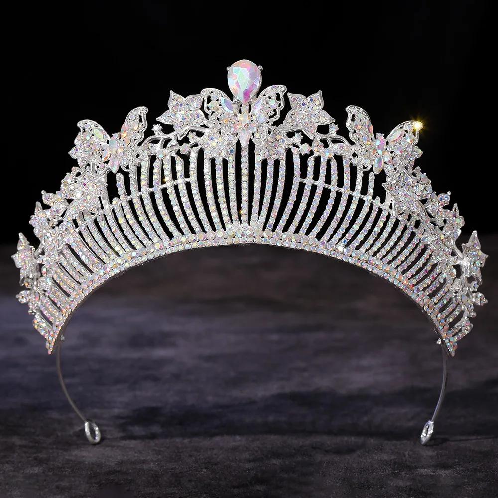 Alloy Lotus Crown Headpiece for Bride Wedding Hair Accessories Queens Tiara for Women view 3