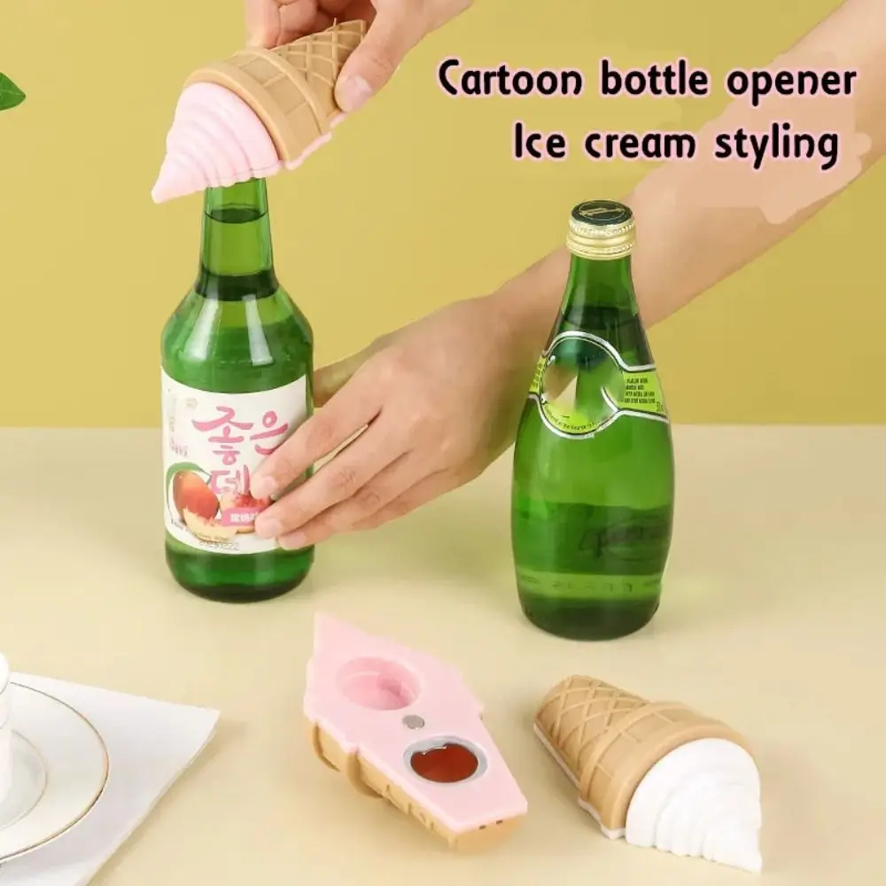 

Creative Magnetic Bottle Opener Multifunctional Ice Cream Shape Beverage Bottle Opener 2-IN-1 Durable Twist-Off Opener