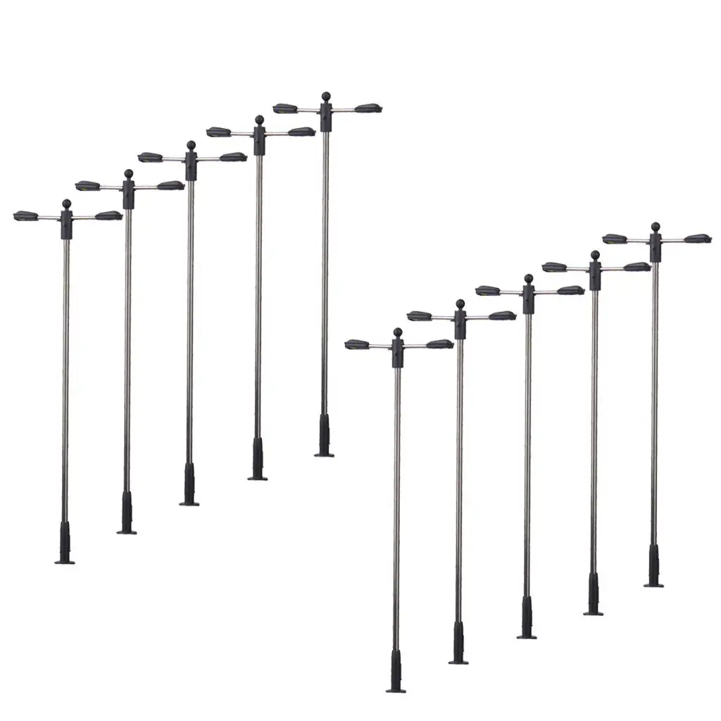 

Set of 10 Lamp Posts for Model Railway Layouts and Landscapes